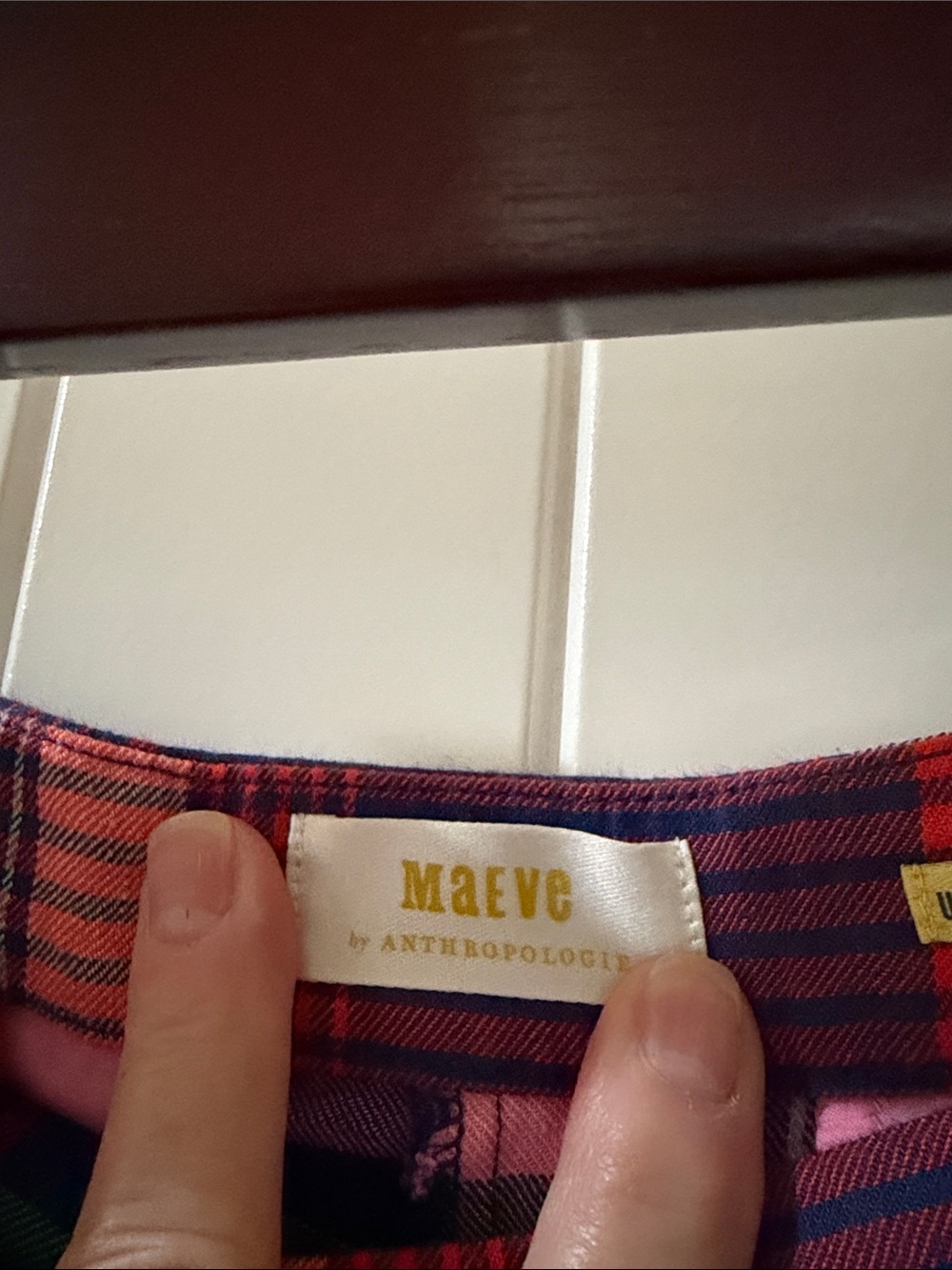 Maeve by Anthropologie Plaid Pants - Red, Green & Navy